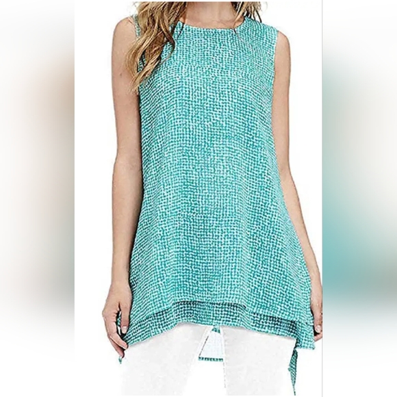 Fever Tops - Aqua colored sleeveless tunic